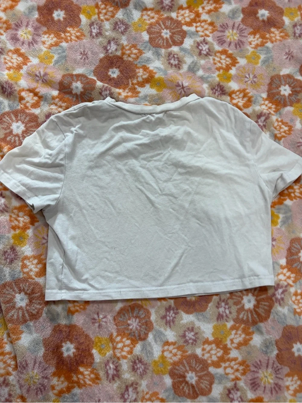 California Graphic Crop Tee - White with Pink Logo